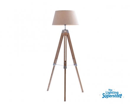 75005 Beige Shade Tripod Floor Natural Timber 1