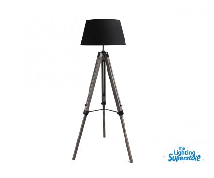 75006 Black Shade Tripod Floor Old Timber